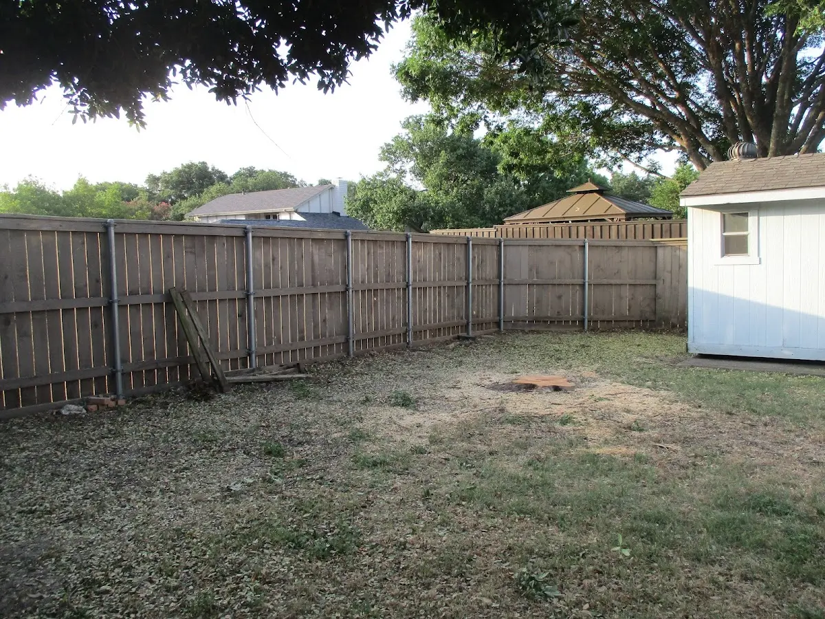 Cleared yard after professional tree removal in Fort Drum